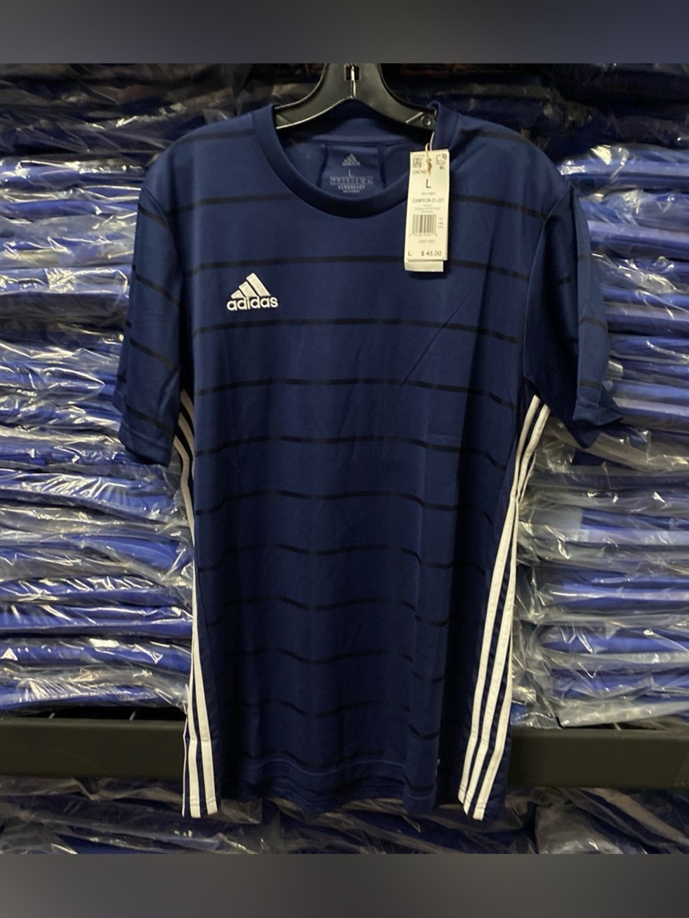 Y2K Adidas Campeon 21 Soccer Jersey Navy Blue Men’s Large Aeroready NWT GN7491